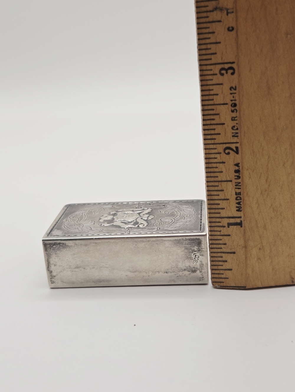 Vtg Silver 900 Fine Pictorial Everyday Life Match Holder With Vintage Matches - Picture 14 of 15